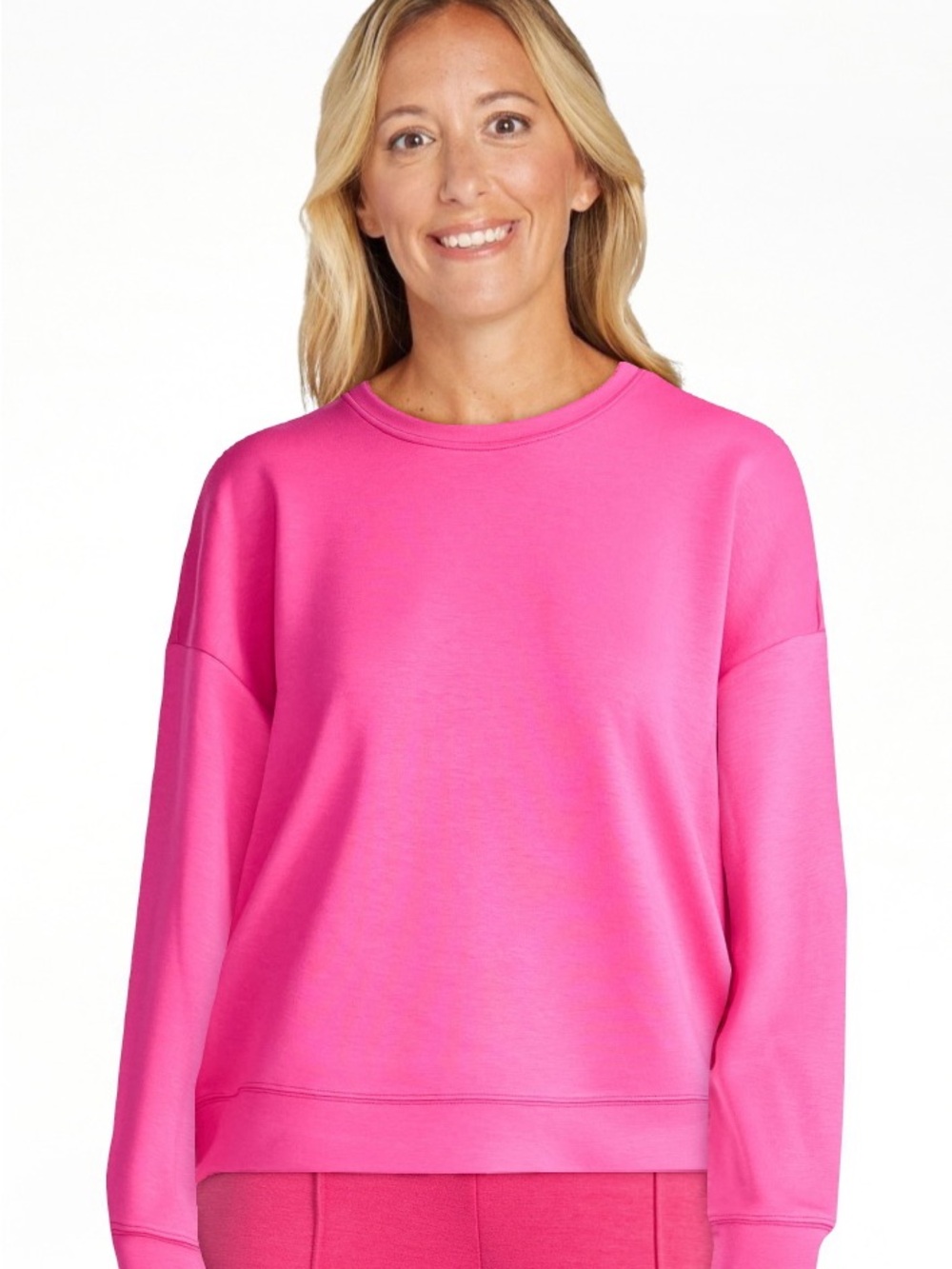 Scoop Women’s Scubaknit Cropped Sweatshirt with Drop Sleeves Size Large
